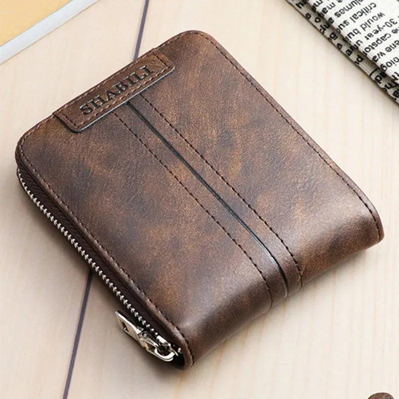 Men's Short Wallet Large-capacity Zipper Multi-card Business Wallet