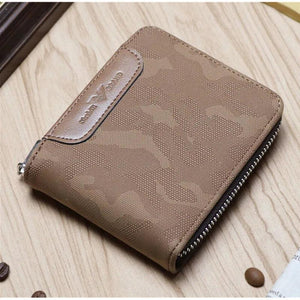 Men's Camo Zipper Wallet Big Capacity