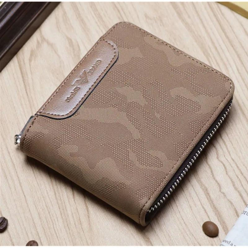 Men's Camo Zipper Wallet Big Capacity