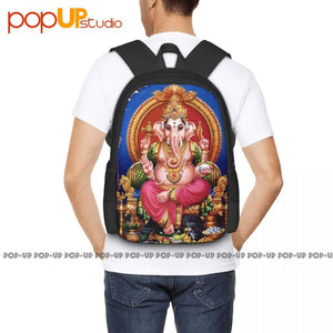 Lord Ganesh Shri Ganesh Hindu Lord Chakra Backpack Large Capacity Bookbag