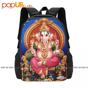 Lord Ganesh Shri Ganesh Hindu Lord Chakra Backpack Large Capacity Bookbag