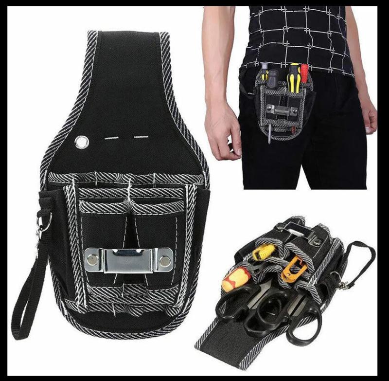 Electrician Waist Tool Pouch Bag with Belt - Screwdriver Kit Holder