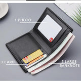 Men's Soft Leather Short Wallet Multi-function