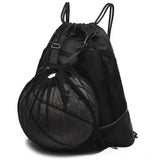 Backpack Drawstring Pockets Side Mesh Bag Basketball Soccer Volleyball Carrier