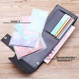 Men's Double Hasp Short Leather Wallet