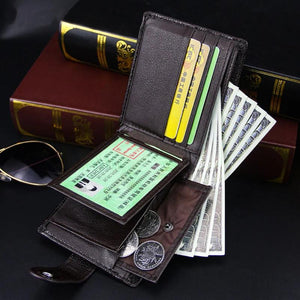 Men's Leather Wallet Clutch Bag Short Hasp Wallet
