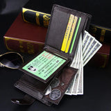 Men's Leather Wallet Clutch Bag Short Hasp Wallet