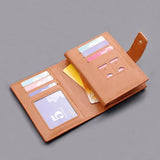 Men's Multi-card Buckle Wallet Short Leather Grey Purse Money Bag