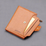 Men's Multi-card Buckle Wallet Short Leather Grey Purse Money Bag