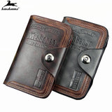 Vintage Men's Wallet Natural Leather Compartment Purse