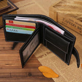 Genuine Leather Mens Wallet Short Portefeuille Homme Purses