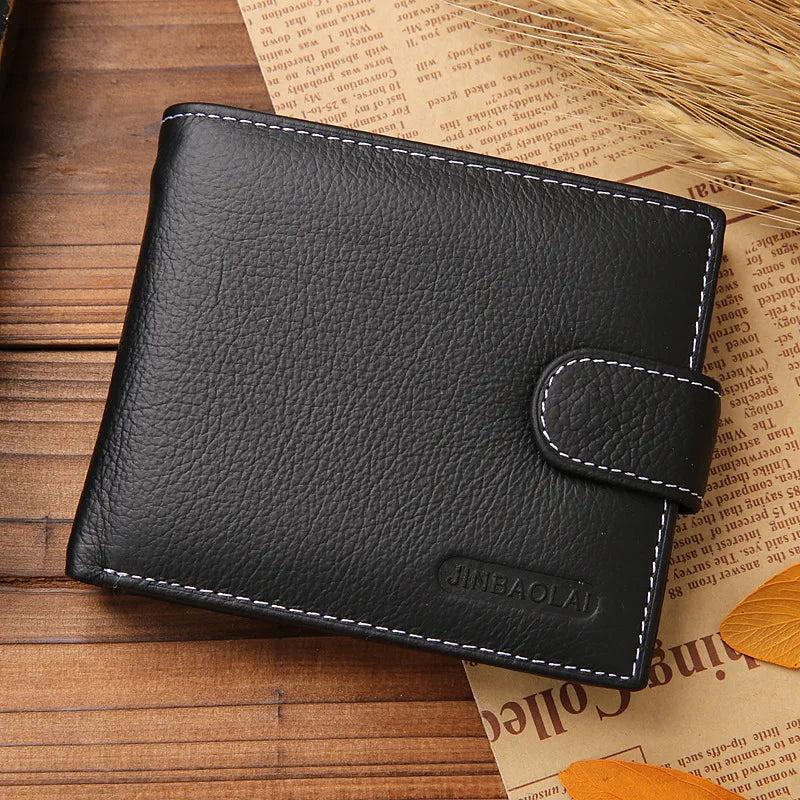 Genuine Leather Mens Wallet Short Portefeuille Homme Purses