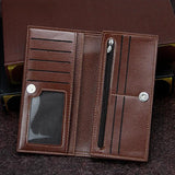Men's Business Style Long Wallet with Magnetic Clasp
