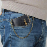 Large Capacity Wallet Chain Safe Buckle Multi-grid Faux Leather Wallet