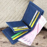 Solid Leather Men's Business Short Wallet Vintage Male Walltes Purse