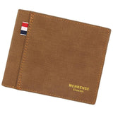 Solid Leather Men's Business Short Wallet Vintage Male Walltes Purse
