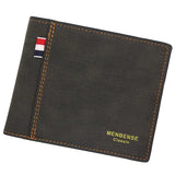 Solid Leather Men's Business Short Wallet Vintage Male Walltes Purse