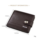 Men's PU Leather Short Wallet Mini Casual Large Capacity Wallet