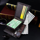 Men's PU Leather Short Wallet Mini Casual Large Capacity Wallet