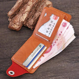 Vintage Men Leather Wallet - Magnetic Money Clip