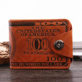 Vintage Men Leather Wallet - Magnetic Money Clip