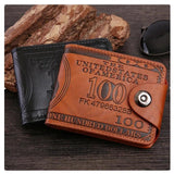 Vintage Men Leather Wallet - Magnetic Money Clip