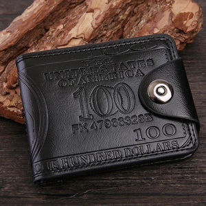 Vintage Men Leather Wallet - Magnetic Money Clip