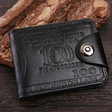 Vintage Men Leather Wallet - Magnetic Money Clip