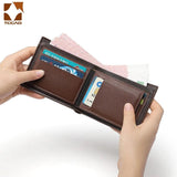 Men's Wallet Casual Small Carteiras Wearproof Dollar Thin Purse Patchwork