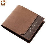 Men's Wallet Casual Small Carteiras Wearproof Dollar Thin Purse Patchwork