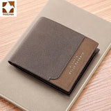 Men's Wallet Casual Small Carteiras Wearproof Dollar Thin Purse Patchwork