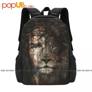Jesus And Lion Christian Backpack Large Capacity Schoolbag