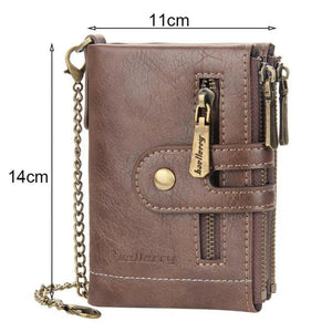 Long Lasting Unique Practical Multi-grid Men Wallet Faux Leather Retro Wallet