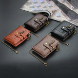 Long Lasting Unique Practical Multi-grid Men Wallet Faux Leather Retro Wallet