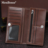 Men's Retro PU Leather Long Wallet Clutch Business Wallet