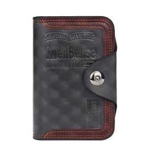 Men Wallet Magnetic Snap Clutch Bag Leather Compartment Portfel Carteira