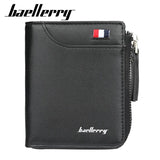 Men's Short Zipper Wallet PU Leather Coins Bag