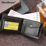 Real Cowhide Men Wallets Short Wallet Portefeuille Homme Business Purses