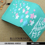 Anime Flower PU Short Wallet with Zipper