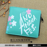 Anime Flower PU Short Wallet with Zipper