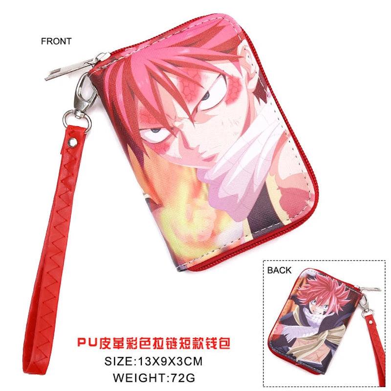 Anime Fairy Tail Natsu Dragneel Short Wallet Zipper Purse Cosplay