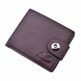 Men's Short Style Soft Wallet Magnetic Buckle Casual Lychee Pattern