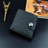 Men's Short Style Soft Wallet Magnetic Buckle Casual Lychee Pattern