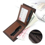Slim Leather Men's Wallet with Money Portomonee
