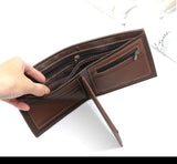 Slim Leather Men's Wallet with Money Portomonee