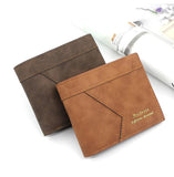 Slim Leather Men's Wallet with Money Portomonee