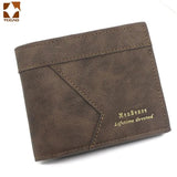 Slim Leather Men's Wallet with Money Portomonee