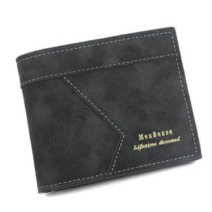 Slim Leather Men's Wallet with Money Portomonee