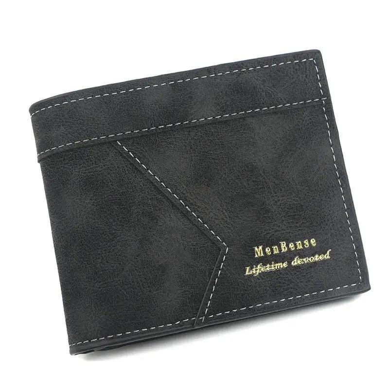Slim Leather Men's Wallet with Money Portomonee