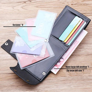 Men's Double Hasp Short Leather Wallet